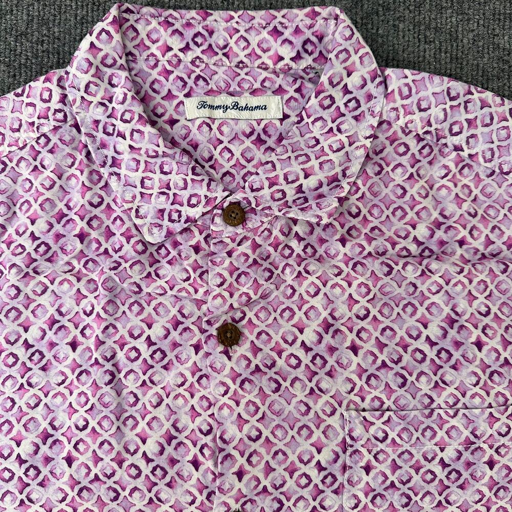 Tommy Bahama Men's 100% Lenzing Viscose Button Up Shirt Soft Collar Tropical L